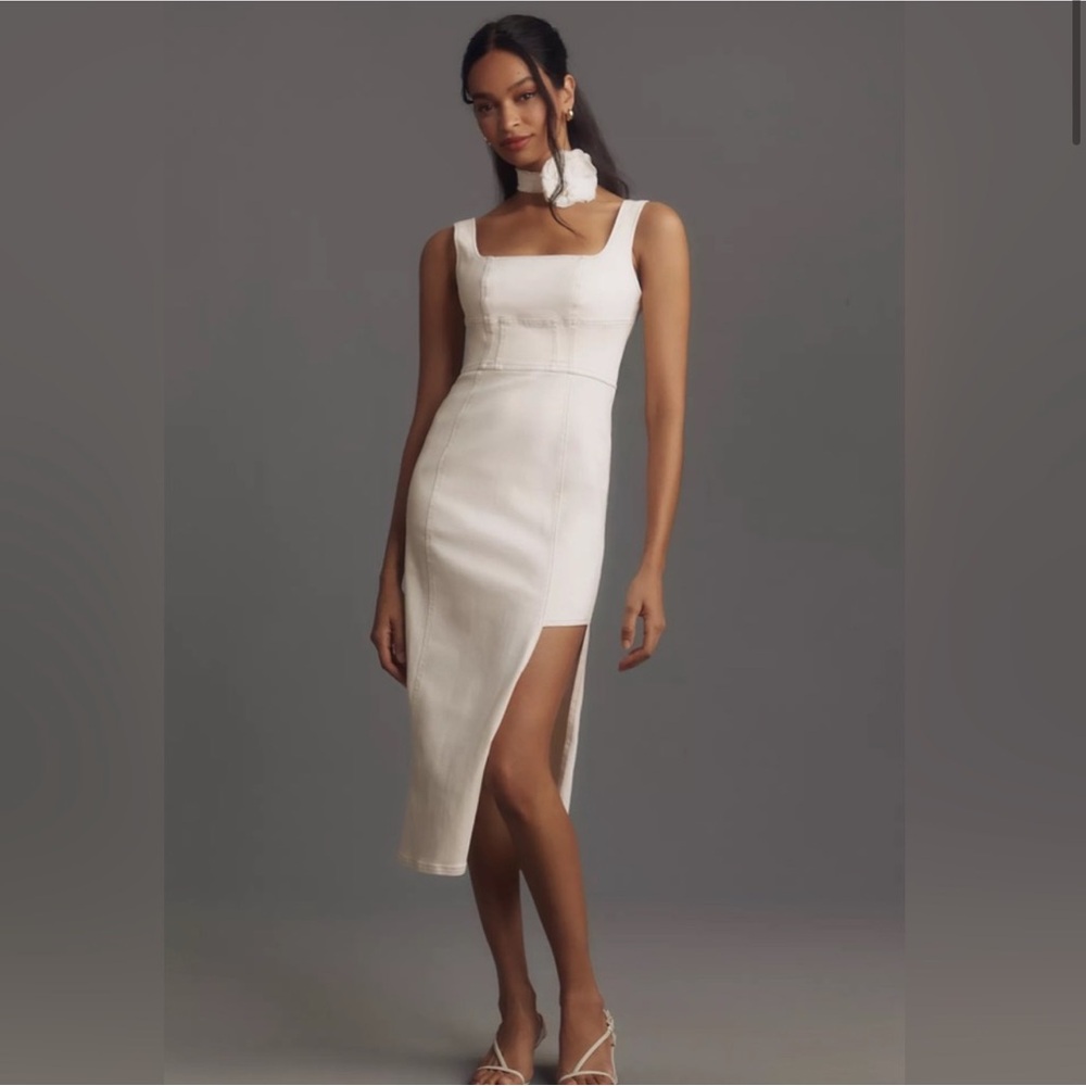 Anthropologie Pilcro Corsage Square-Neck Midi Dress RARE